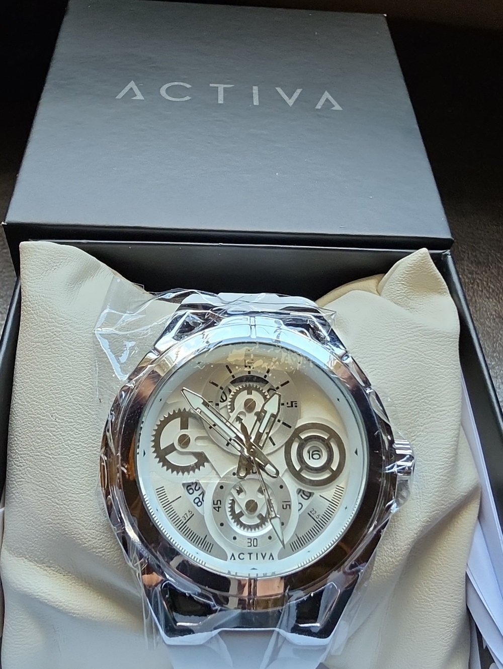 Ativa Drift X Silver and White Men's Skeleton Dial Watch